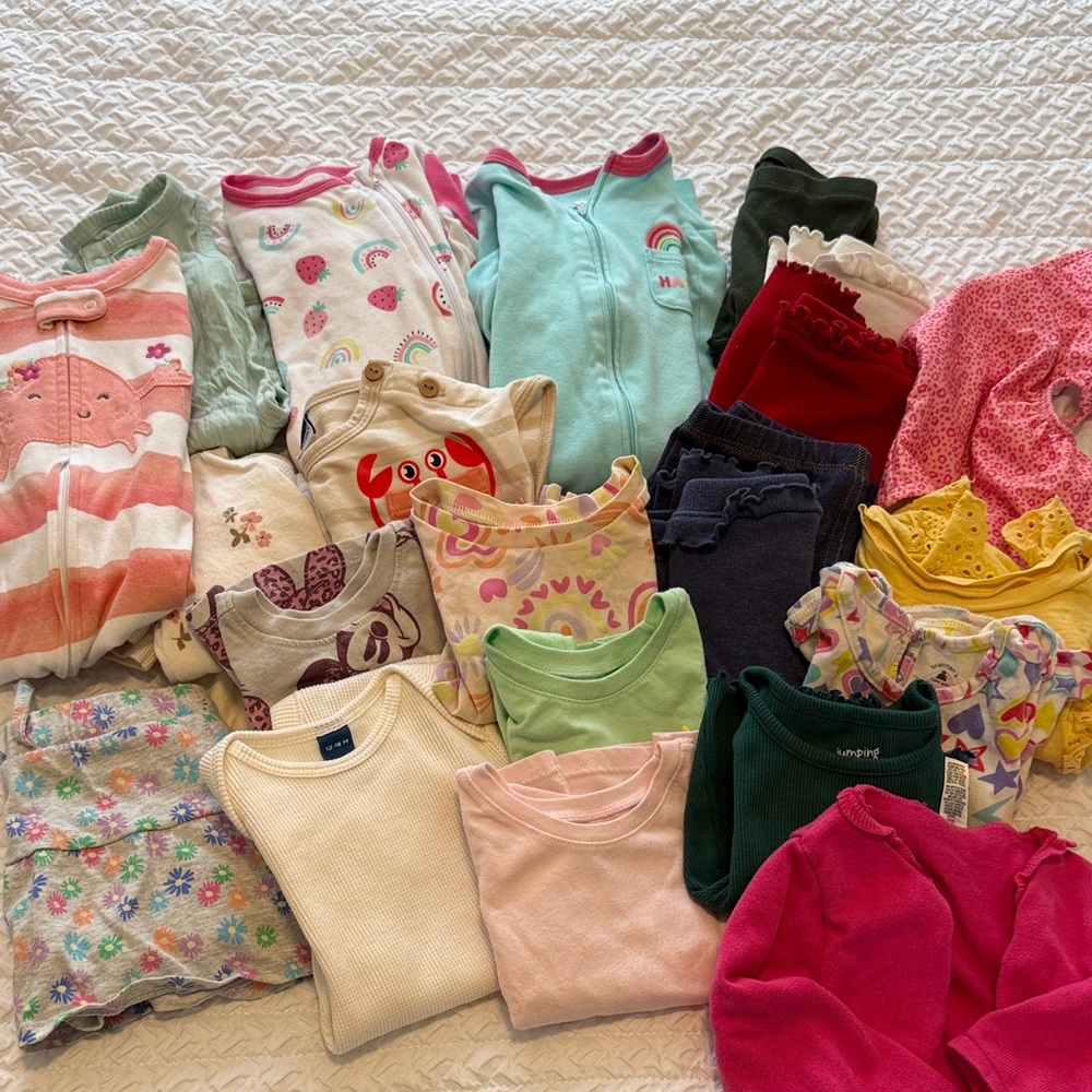 Mixed Baby Girl Clothing Bundle - Pastel Pink, Mint, Yellow & More